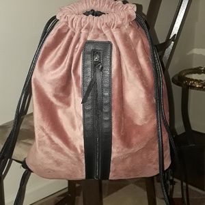 Velvet rose pink bookbag